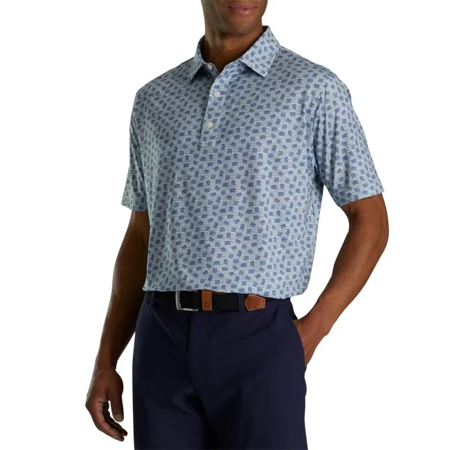 FootJoy Men's Lisle Sketched Print Self Collar