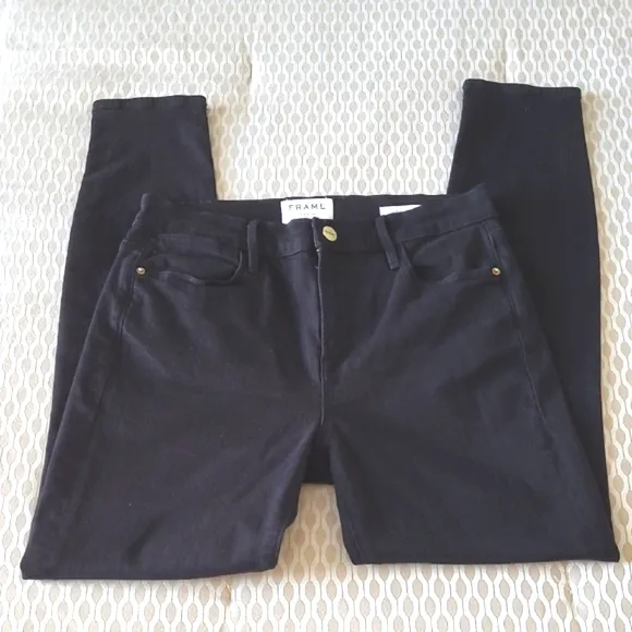 Frame Denim Women's Skinny Jeans Black. Le High Skinny. Size 28. Like New.