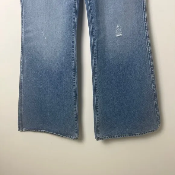 Free People X Wrangler Wanderer Medium Wash High Rise Flared Jeans Size 30x32