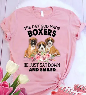 Funny Boxer Shirt, The Day God Made Boxers He Just Sat Down And Smiled