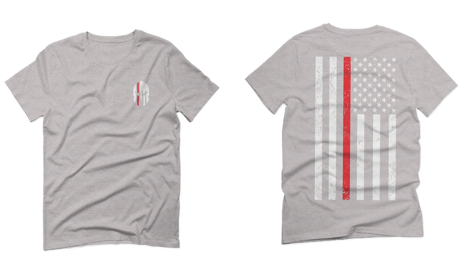 Greek Helmet America Support Thin Red Line Fonts Firefighter For men T Shirt