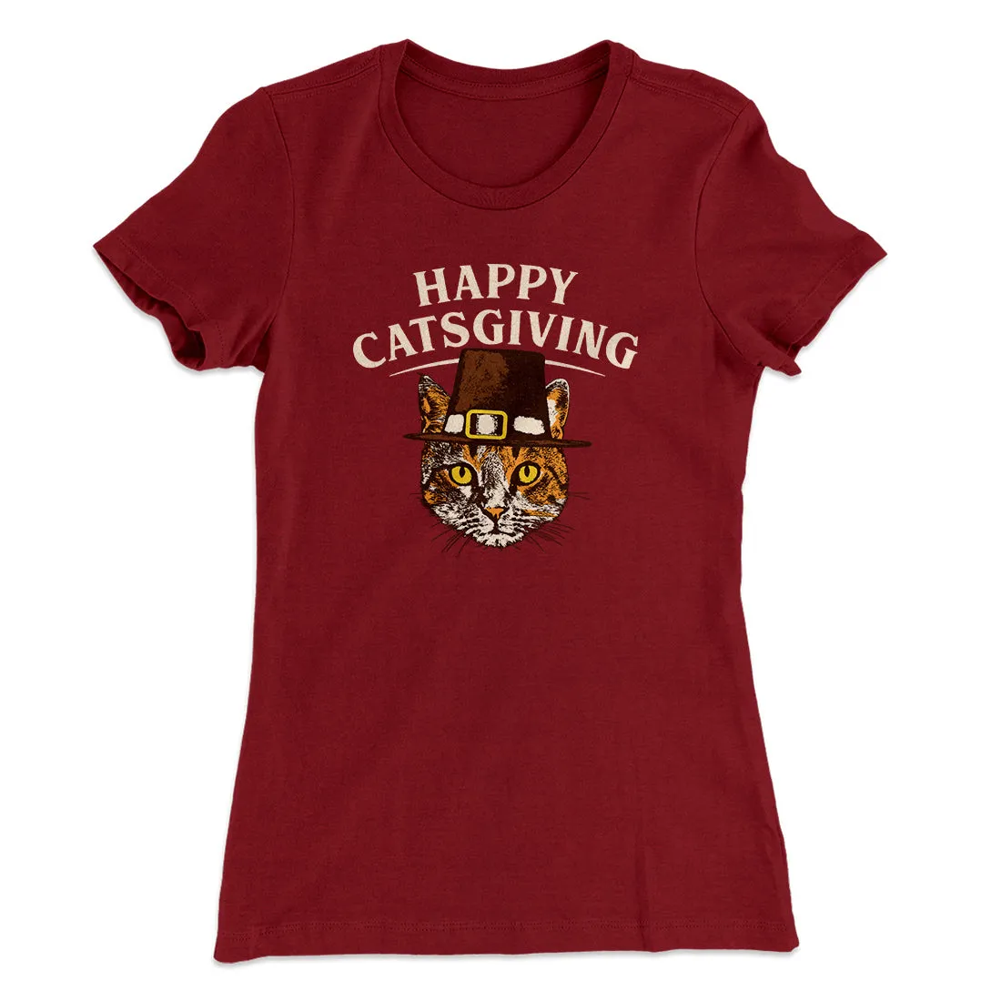 Happy Catsgiving Funny Thanksgiving Women's T-Shirt