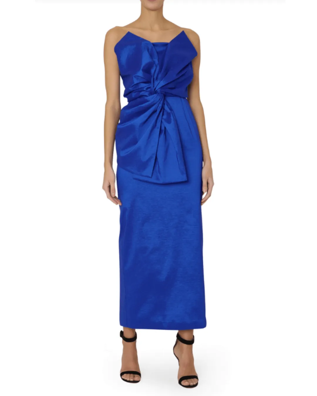 HARLOW BOW TAFFETA STRAPLESS DRESS