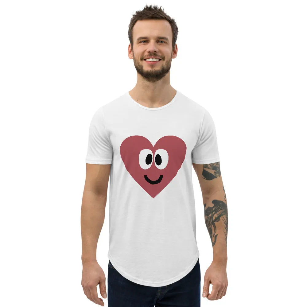 Heart Men's Curved Hem T-Shirt by #unicorntrends
