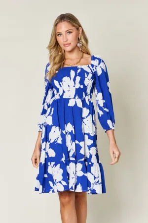 Henry Double Take Full Size Floral Ruffle Hem Smocked Dress