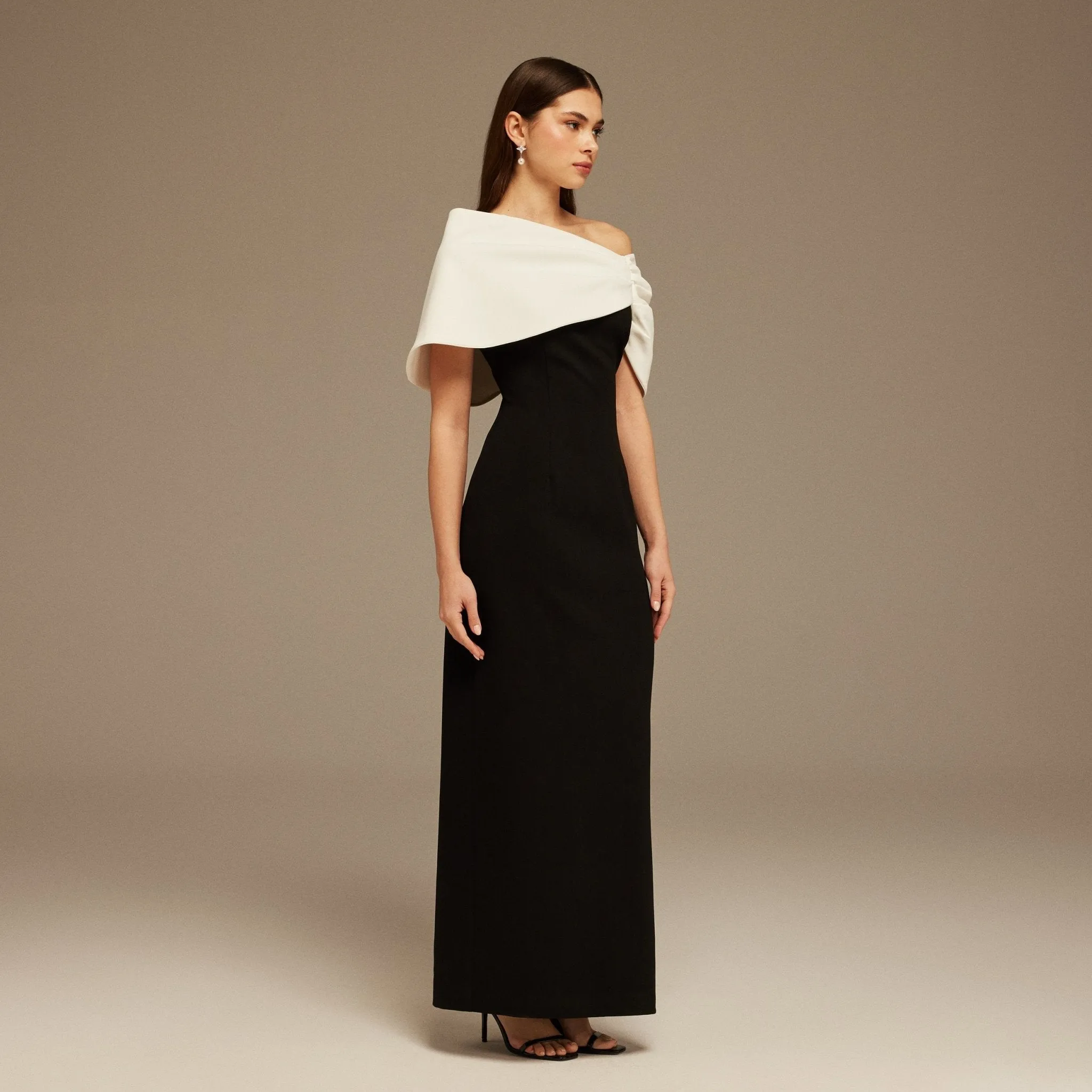 High Bare Shoulder Maxi Dress