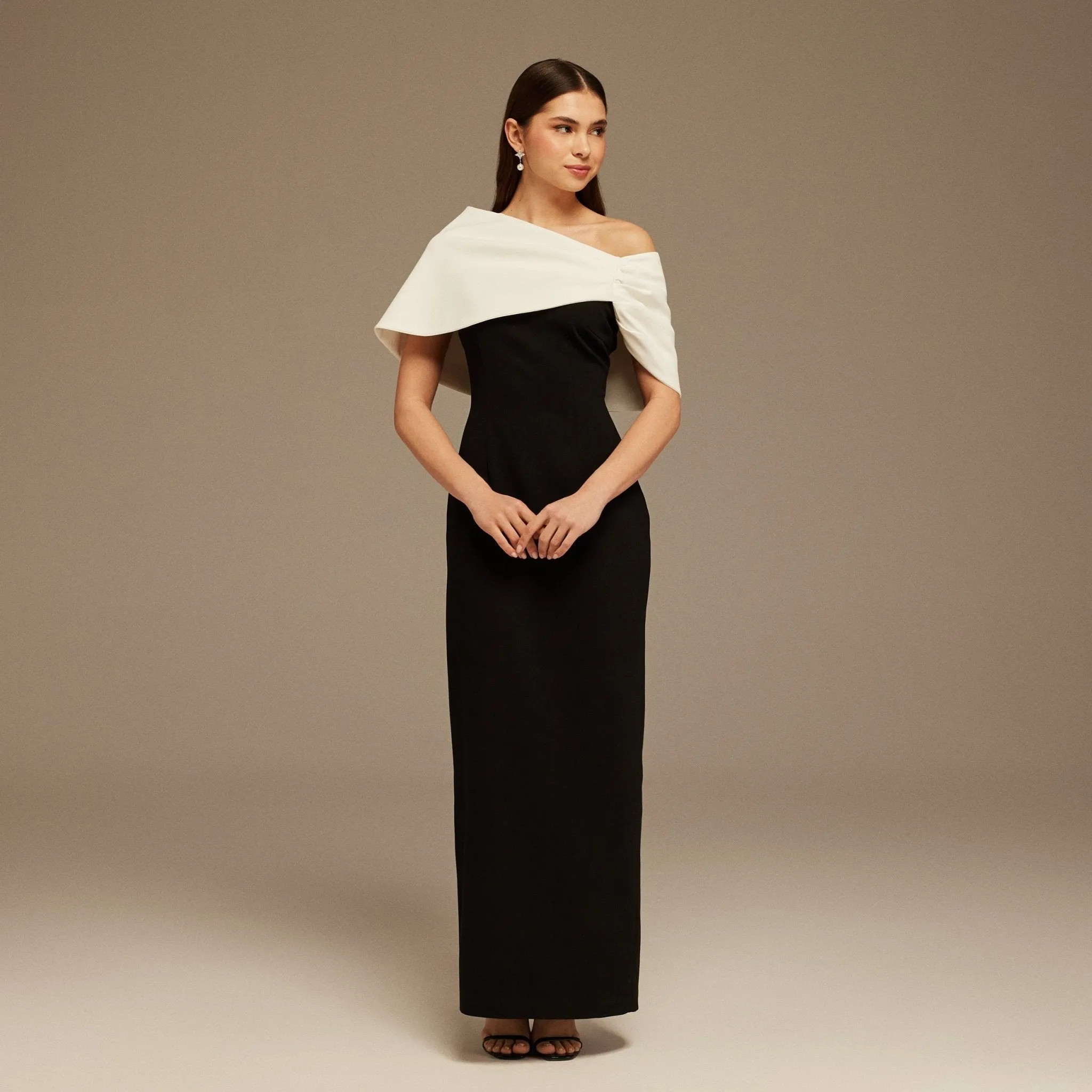 High Bare Shoulder Maxi Dress