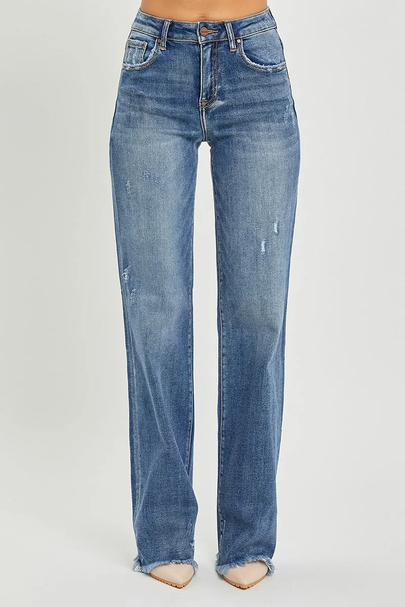 HIGH RISE LONG STRAIGHT JEANS