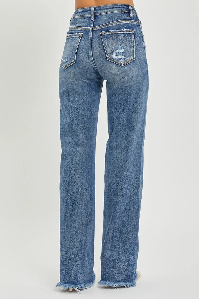 HIGH RISE LONG STRAIGHT JEANS