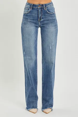 HIGH RISE LONG STRAIGHT JEANS