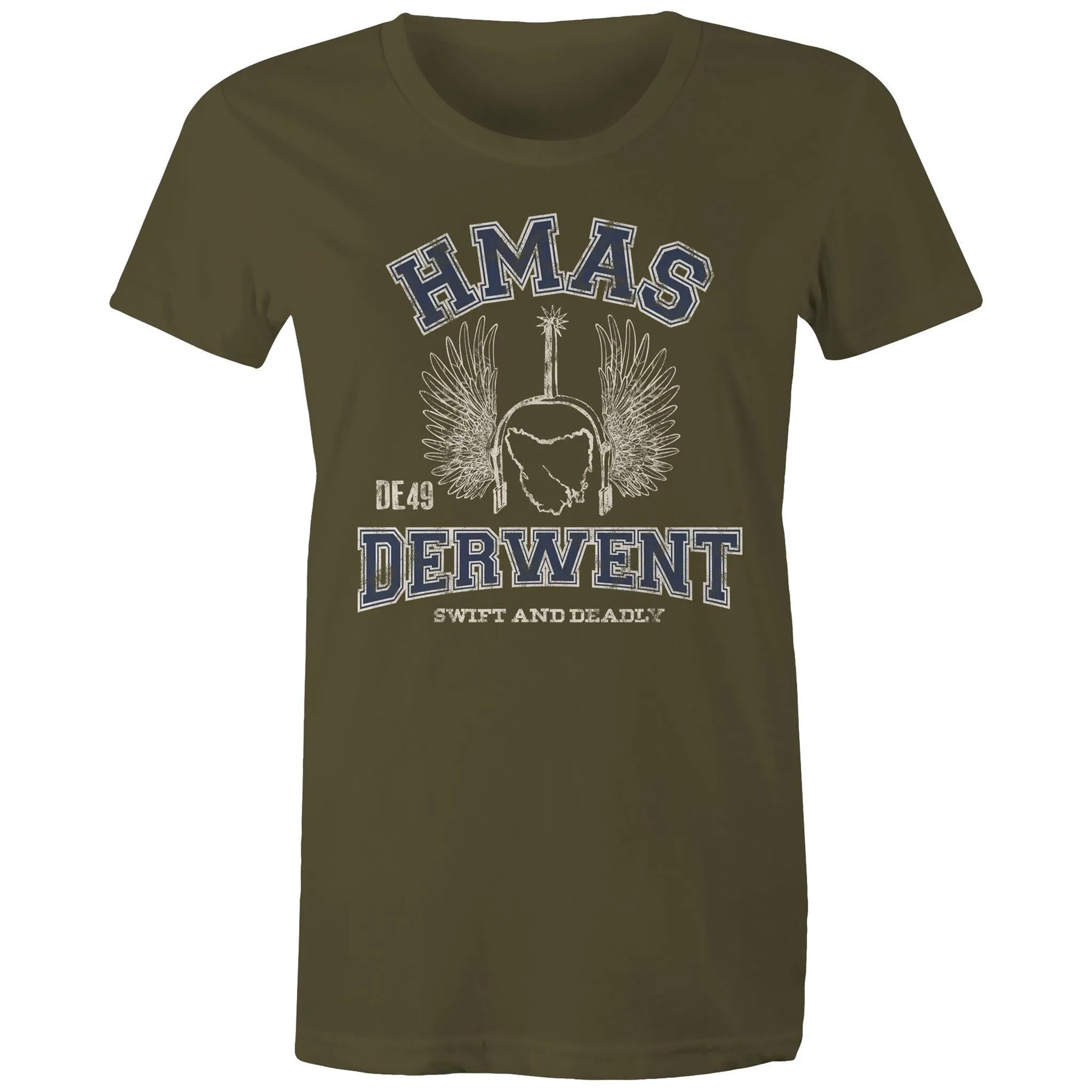 HMAS Derwent DE49 Women's T-shirt blue (Style Alpha)
