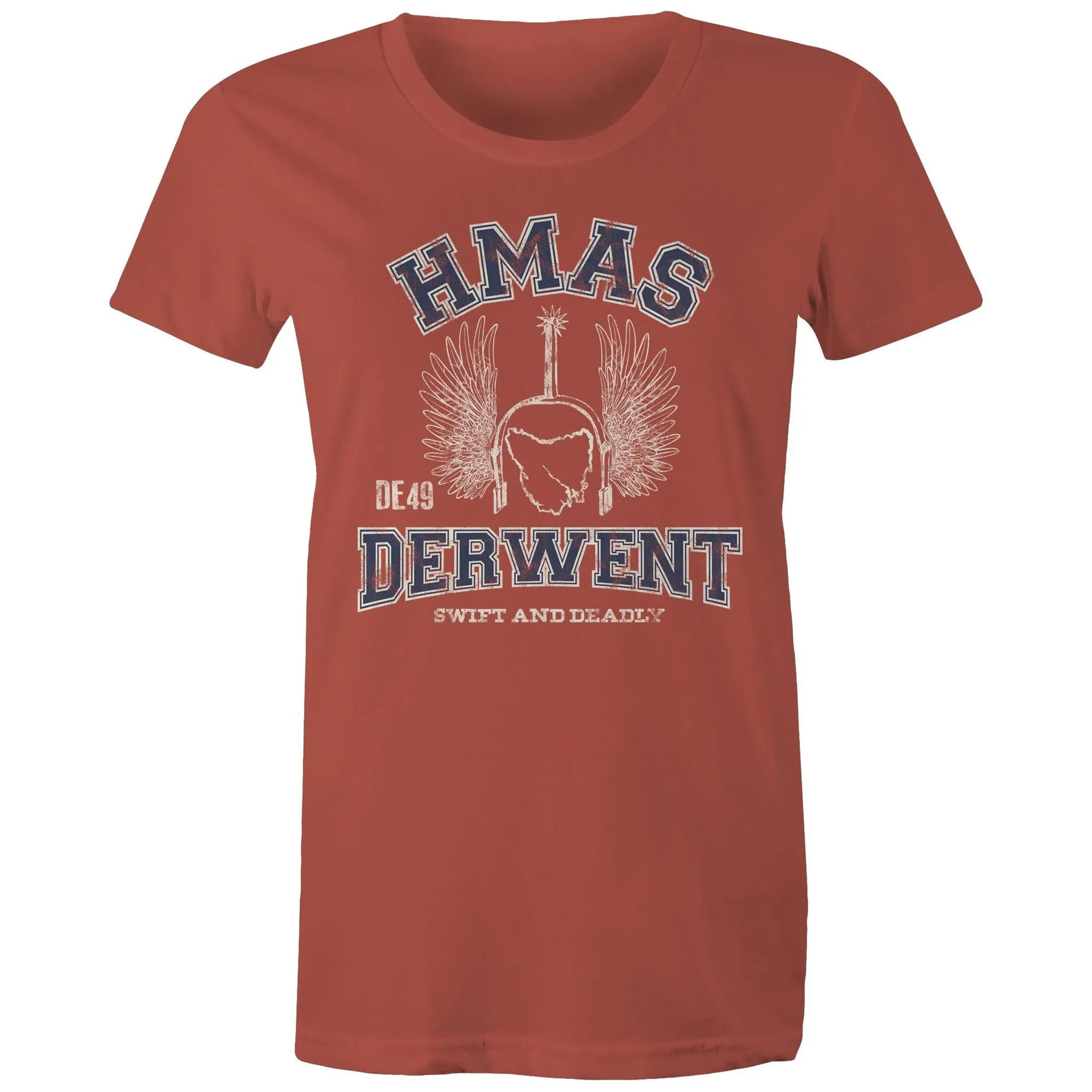 HMAS Derwent DE49 Women's T-shirt blue (Style Alpha)