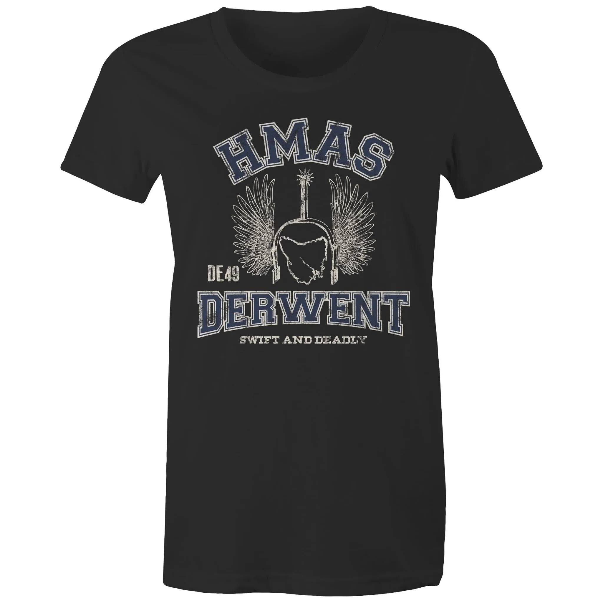 HMAS Derwent DE49 Women's T-shirt blue (Style Alpha)