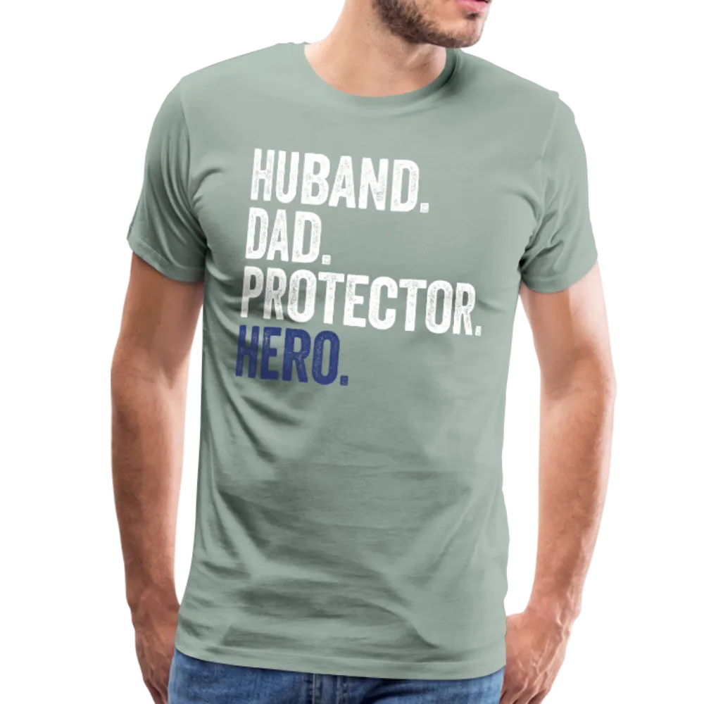 Husband Dad Protector Hero Men's Premium T-Shirt (Ck1916)