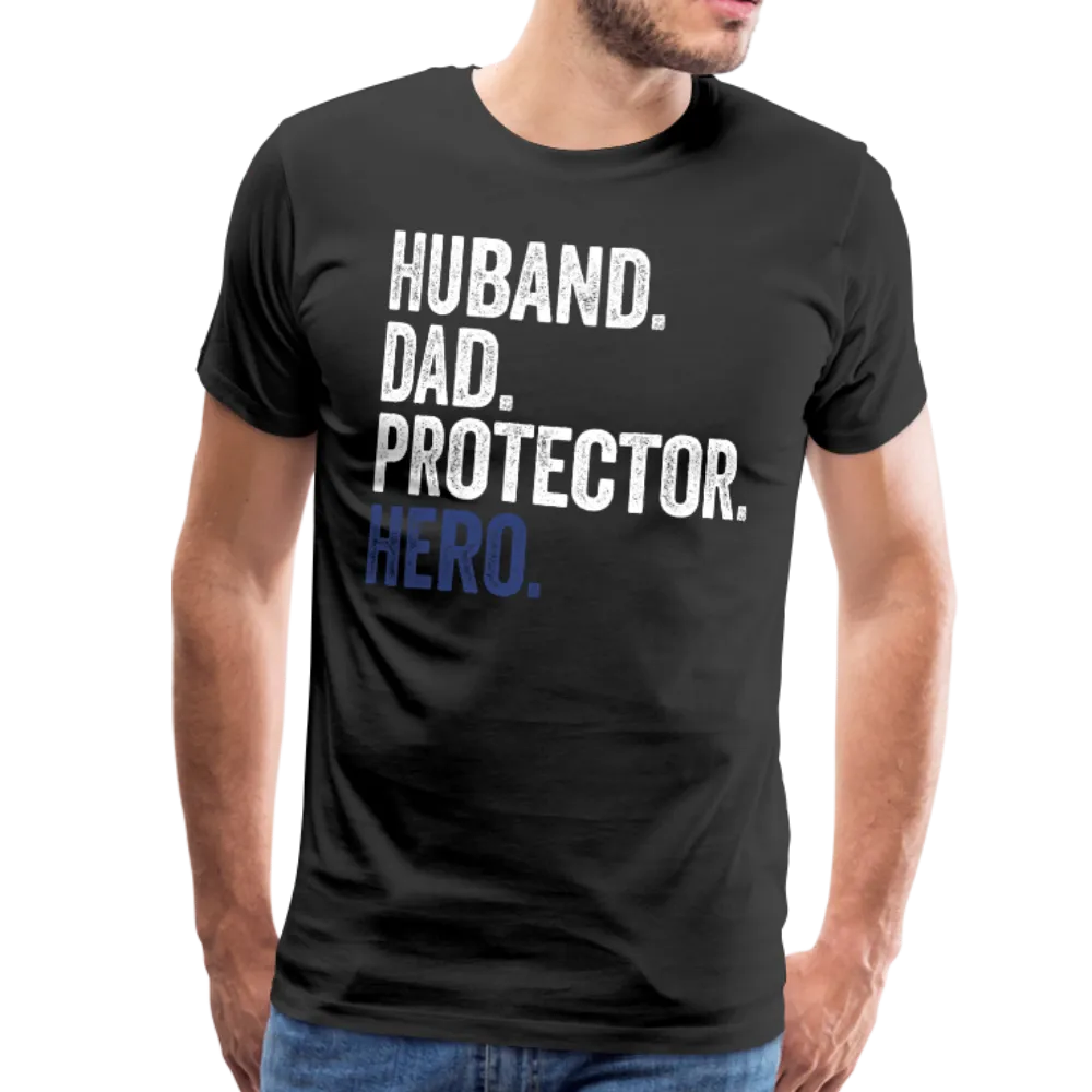 Husband Dad Protector Hero Men's Premium T-Shirt (Ck1916)