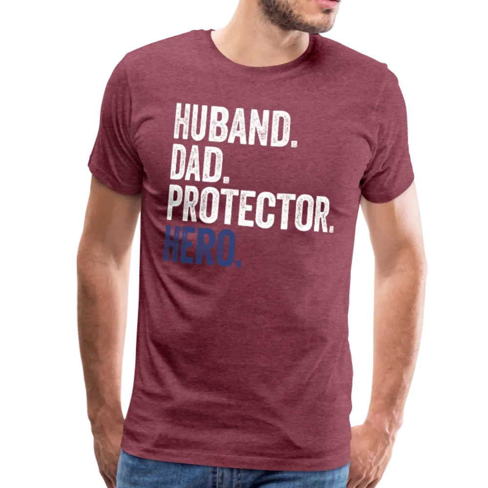 Husband Dad Protector Hero Men's Premium T-Shirt (Ck1916)