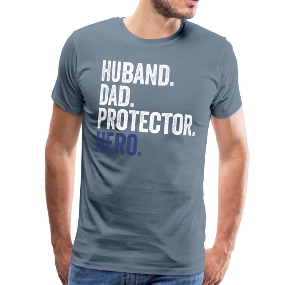 Husband Dad Protector Hero Men's Premium T-Shirt (Ck1916)
