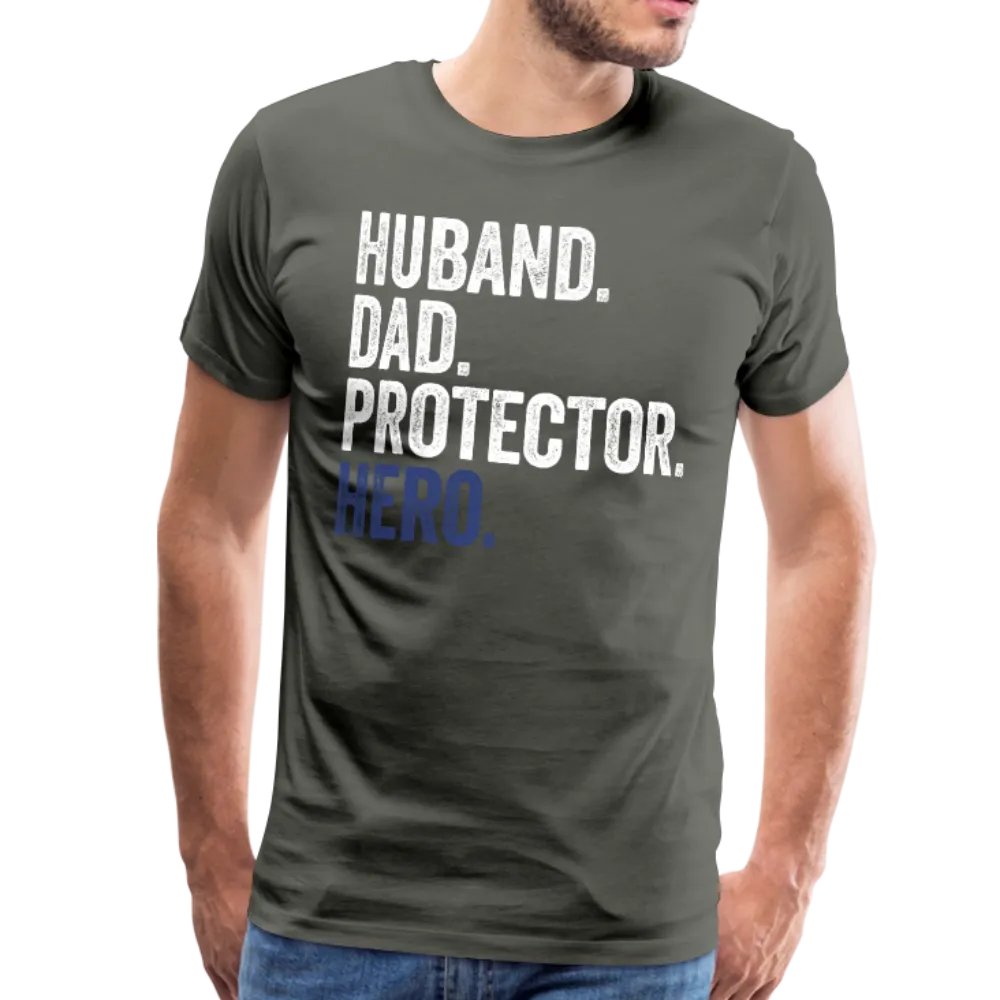 Husband Dad Protector Hero Men's Premium T-Shirt (Ck1916)