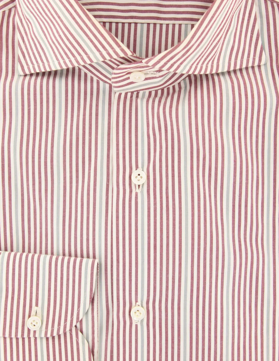 Isaia Burgundy Red Shirt - Slim
