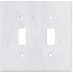 Italian Carrara White Marble Switch Plate Cover, Polished (2 TOGGLE)
