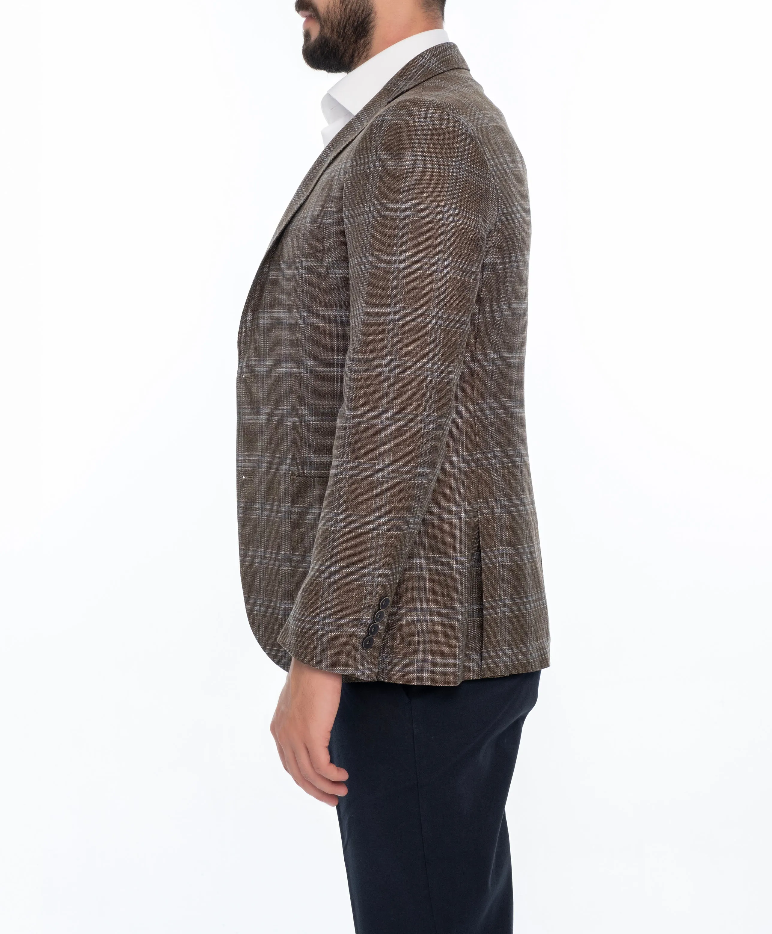 JERSEY REGULAR FIT PLAID SPORT COAT