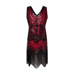 Kid's Sequin Embellished Fringed Flapper Dress Costume