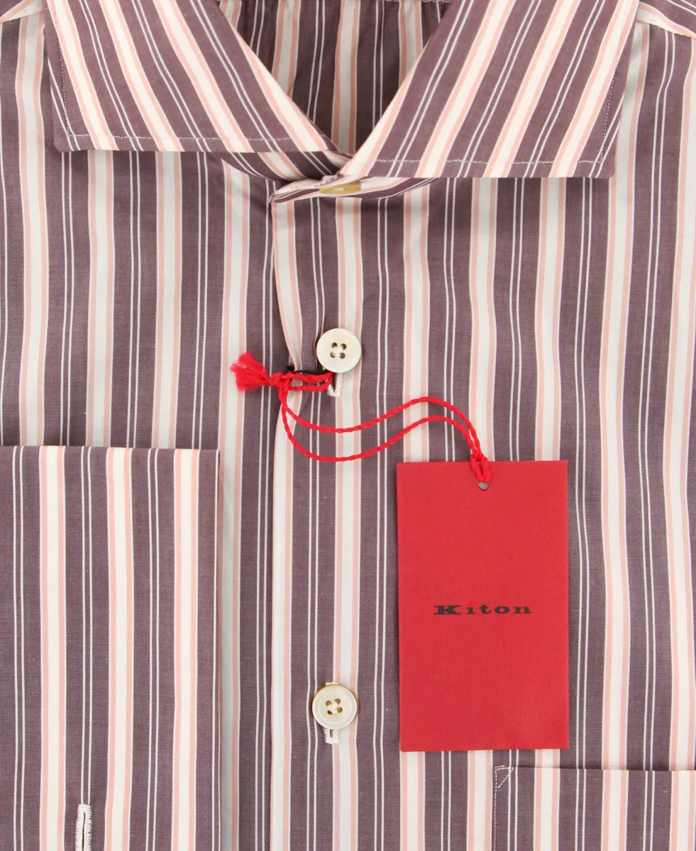 Kiton Dark Brown Shirt - Slim