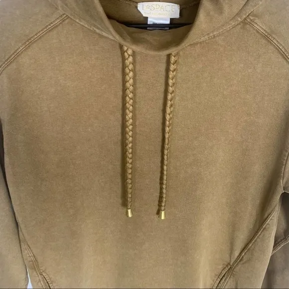 L SPACE Oversized Cowl Neck Sweater light olive green SZ XS