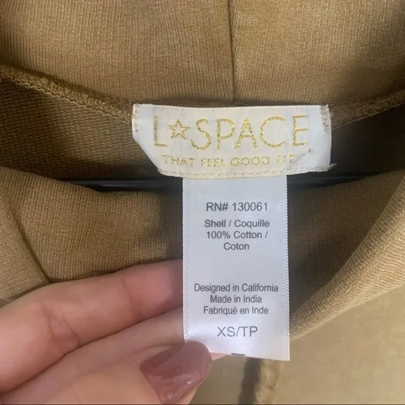 L SPACE Oversized Cowl Neck Sweater light olive green SZ XS