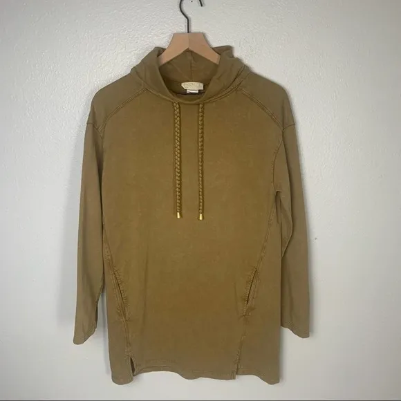 L SPACE Oversized Cowl Neck Sweater light olive green SZ XS