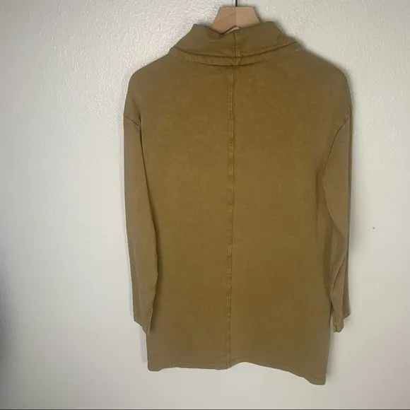 L SPACE Oversized Cowl Neck Sweater light olive green SZ XS
