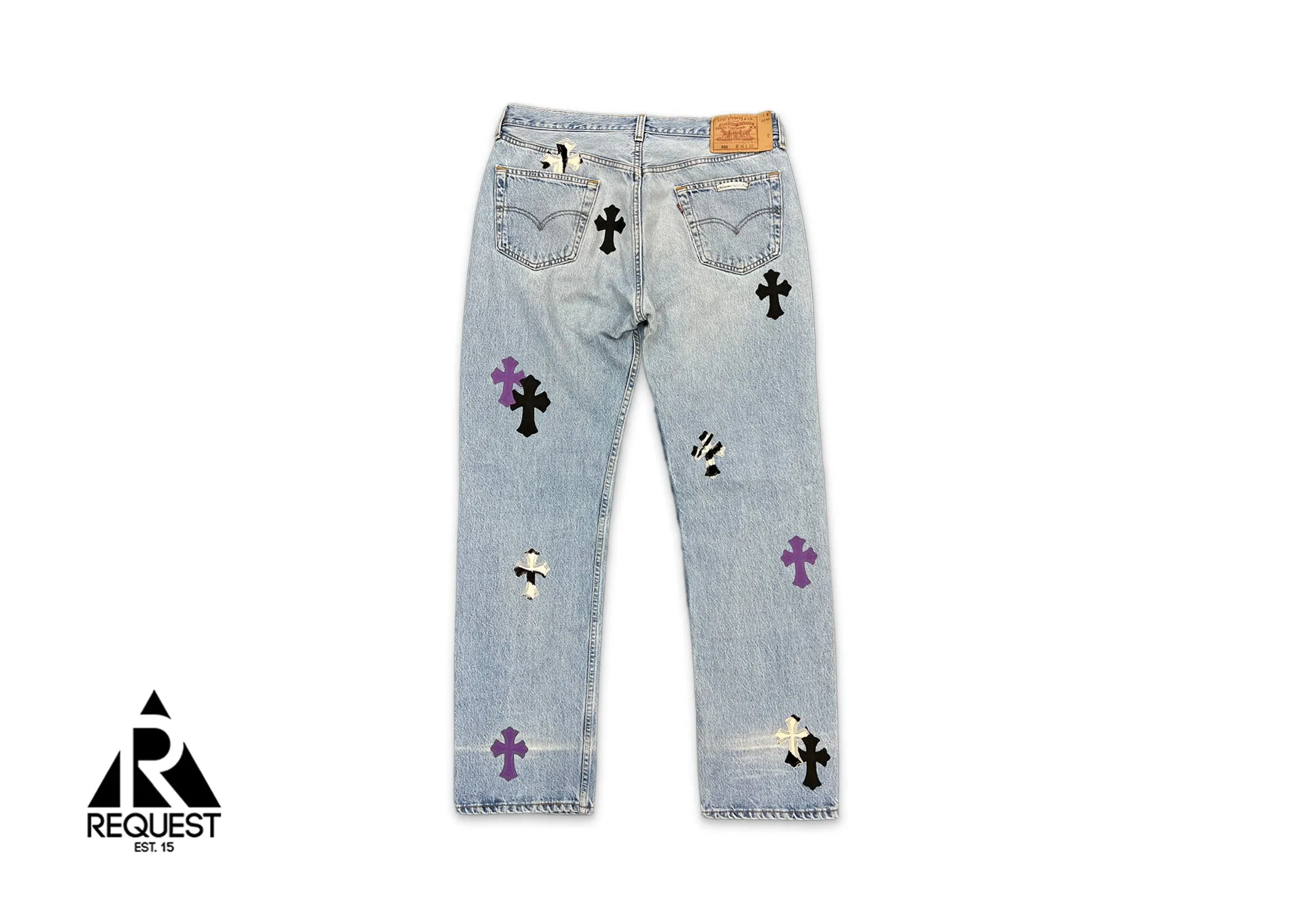Levi's Light Wash 1/1 Denim "Black Purple Zebra Crosses"