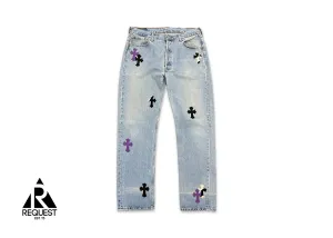 Levi's Light Wash 1/1 Denim "Black Purple Zebra Crosses"