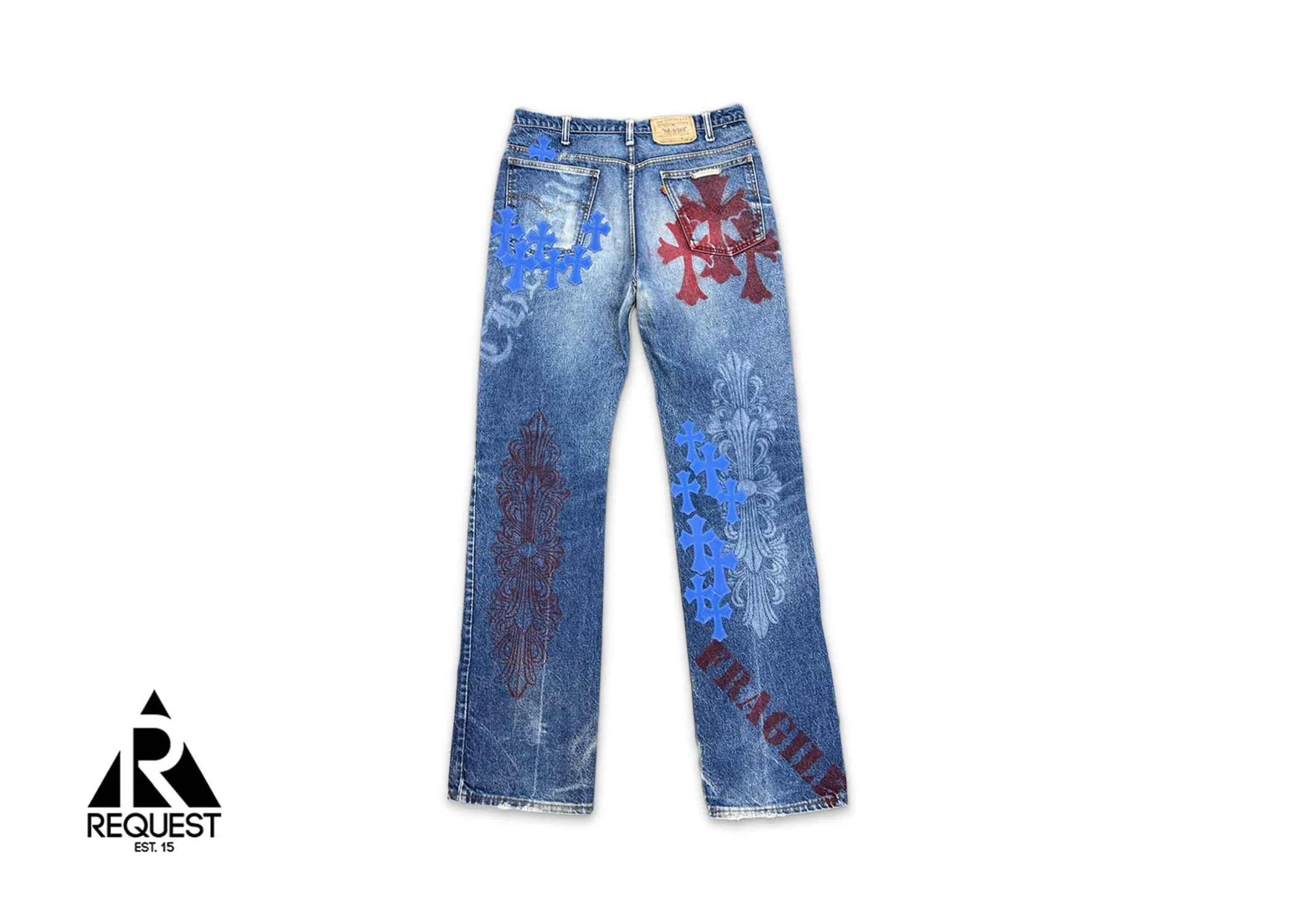 Levi's Medium Blue Stencil Denim "Blue Crosses"