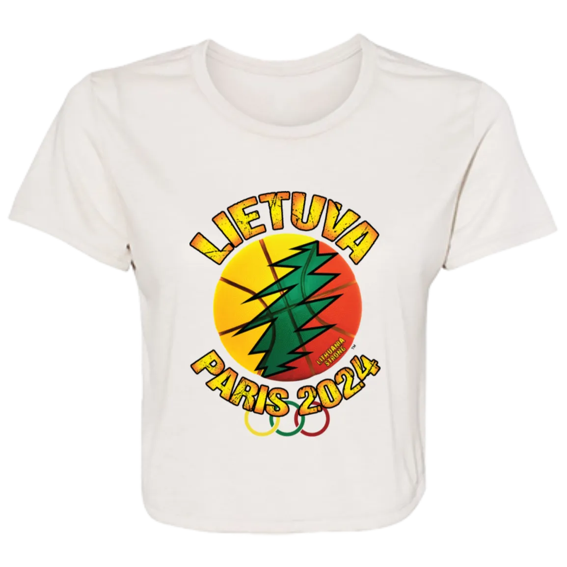 Lietuva paris 2024 - Women's Bella Canvas Flowy Cropped Tee