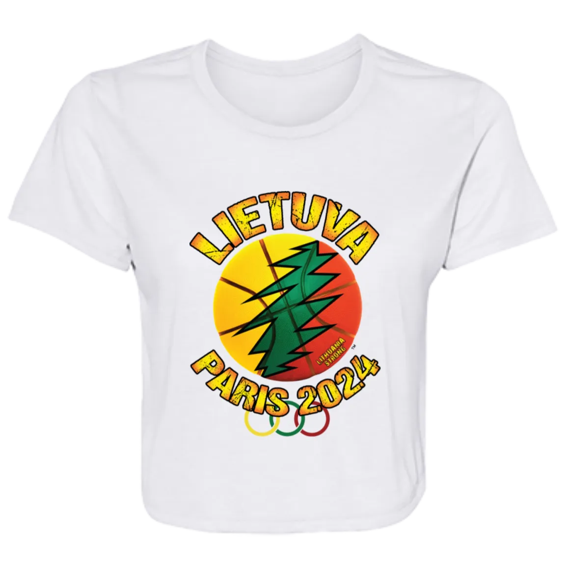 Lietuva paris 2024 - Women's Bella Canvas Flowy Cropped Tee