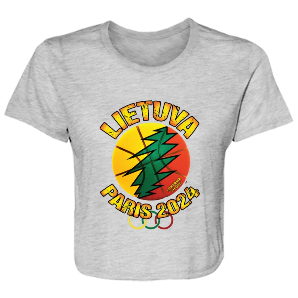 Lietuva paris 2024 - Women's Bella Canvas Flowy Cropped Tee