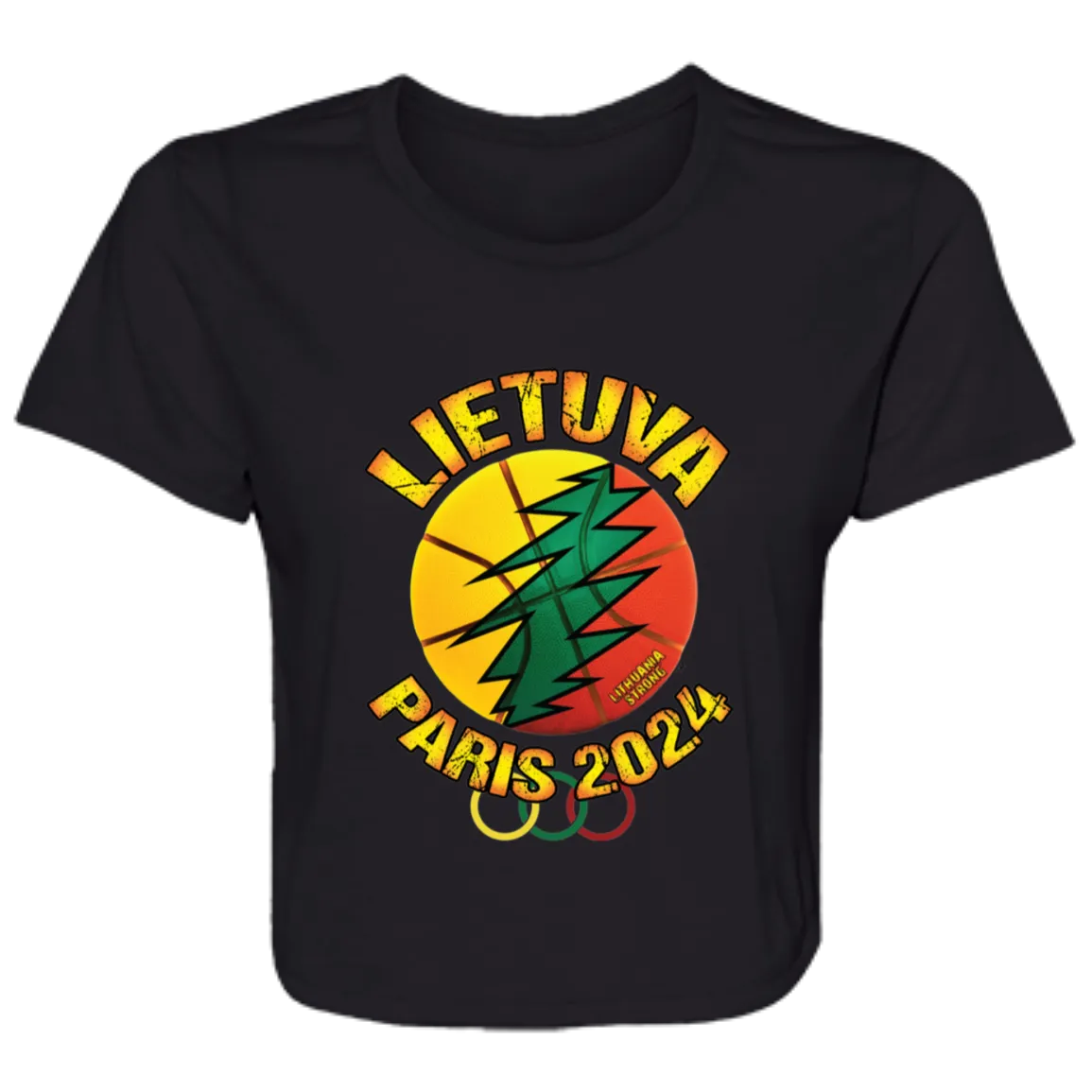 Lietuva paris 2024 - Women's Bella Canvas Flowy Cropped Tee