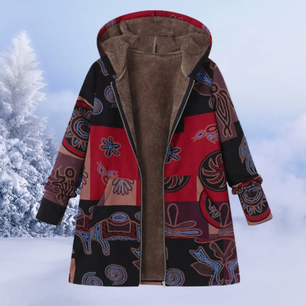 Lillianne | Women Floral Classic Hooded Jacket | Winter