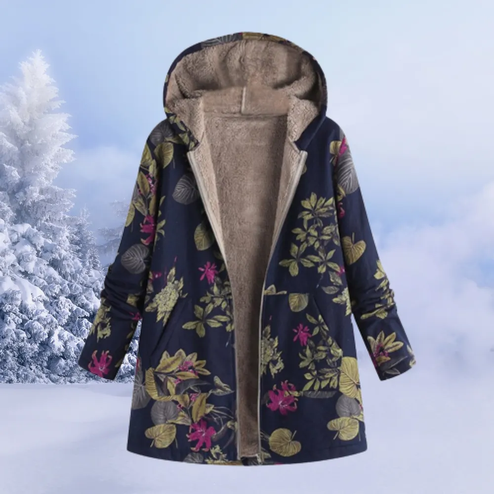 Lillianne | Women Floral Classic Hooded Jacket | Winter