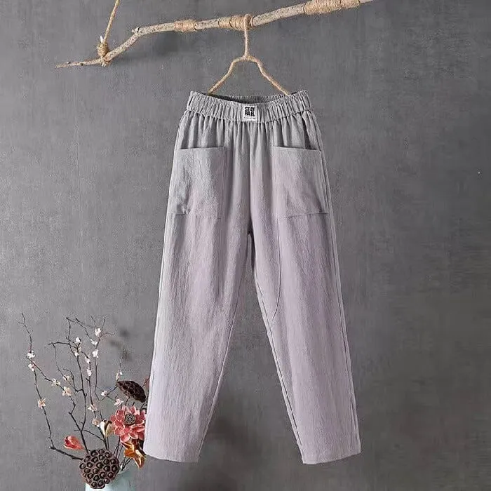 Lina | Lightweight Linen Blend Trousers