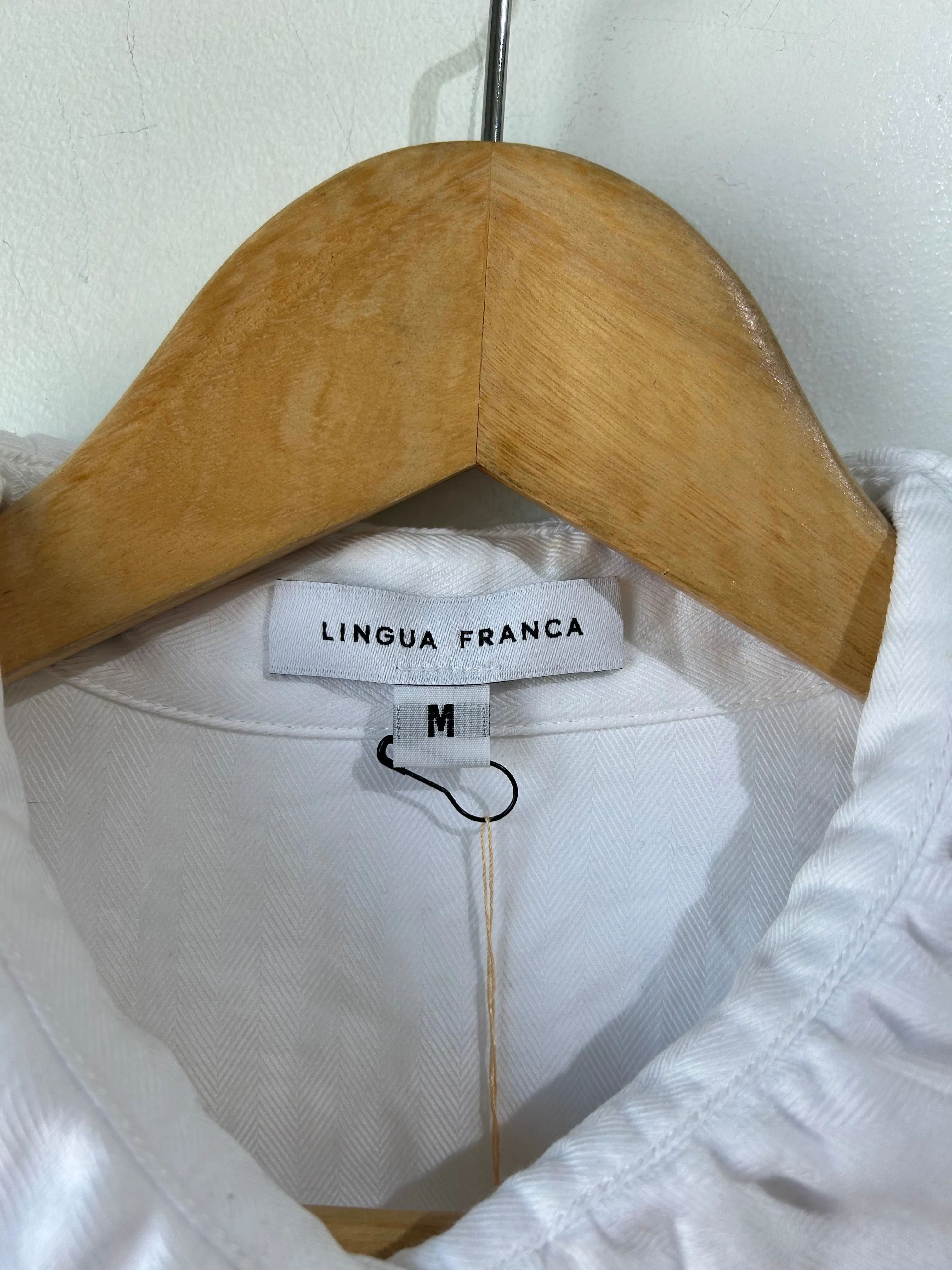 Lingua Franca White Western Dress with Embroidered Rainbow