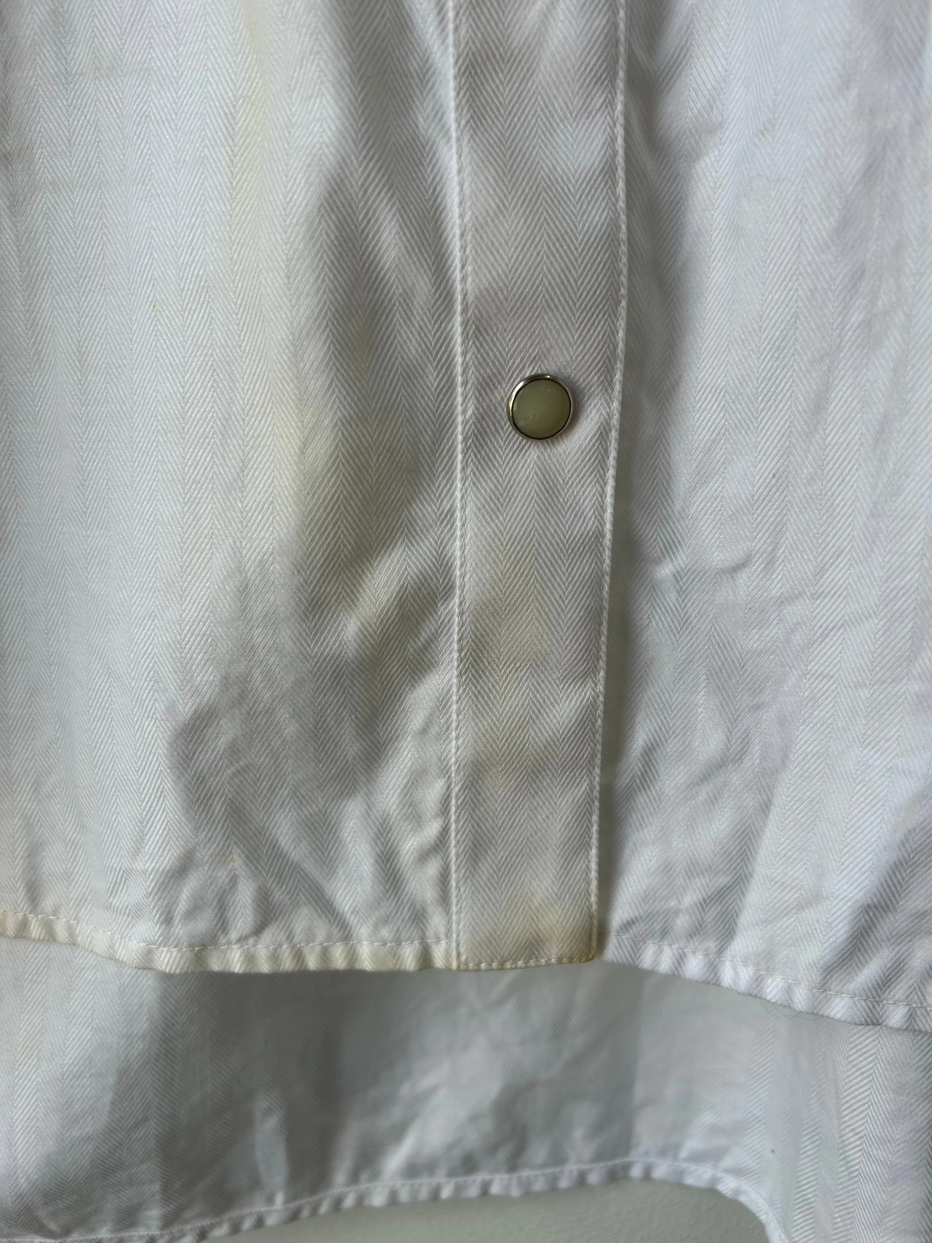 Lingua Franca White Western Dress with Embroidered Rainbow