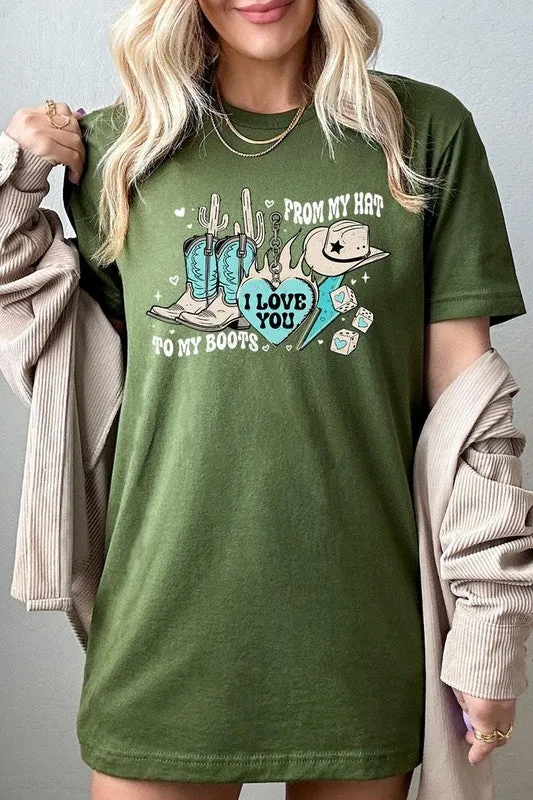 Love You From My Hat to Boots Tee