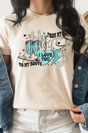 Love You From My Hat to Boots Tee
