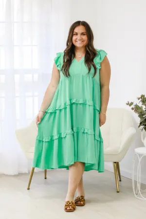 Lucky To Have You Midi Dress in Emerald