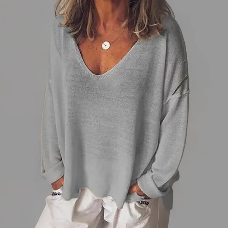 Malorie™ - Comfortable Long Sleeve V-Neck Shirt
