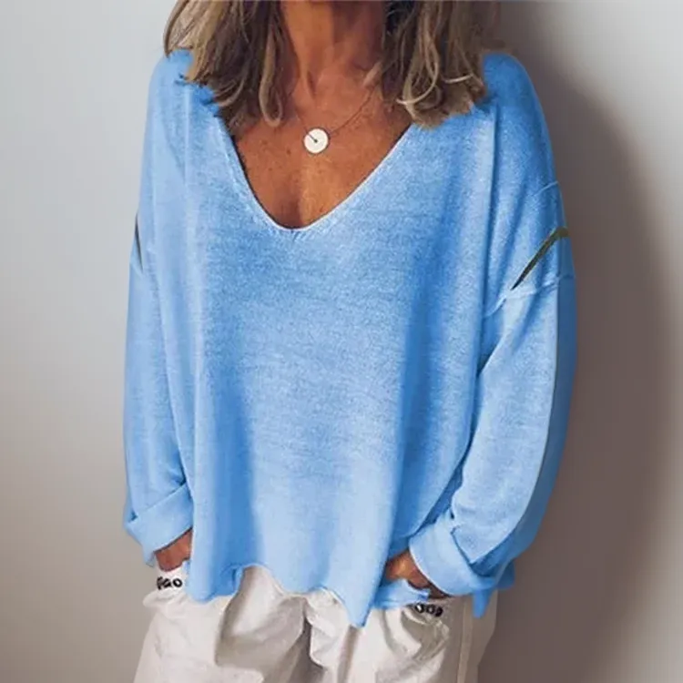 Malorie™ - Comfortable Long Sleeve V-Neck Shirt
