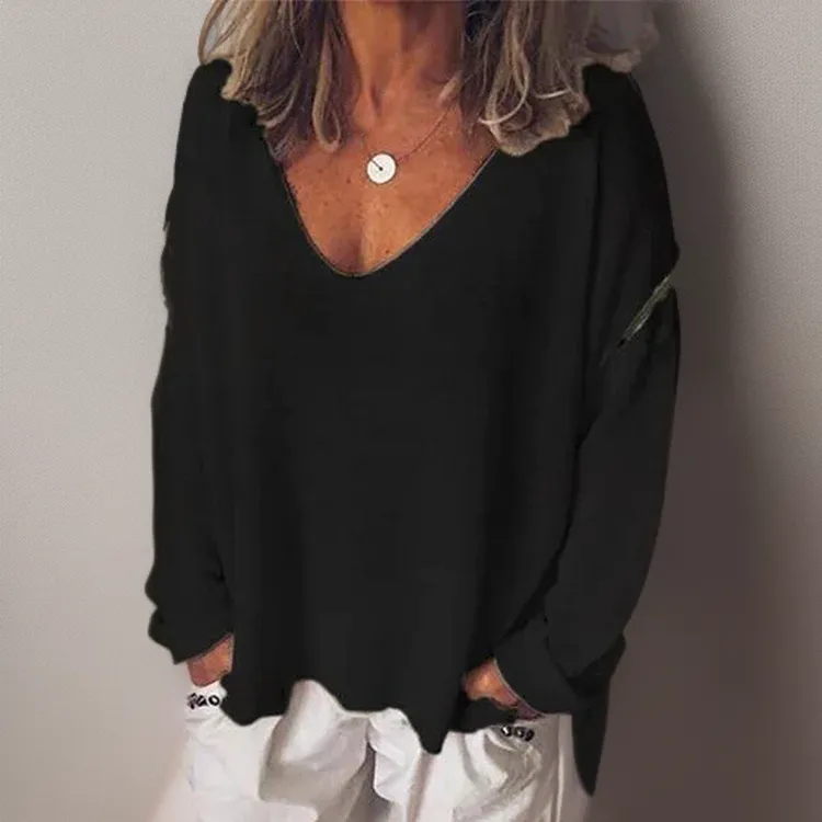 Malorie™ - Comfortable Long Sleeve V-Neck Shirt