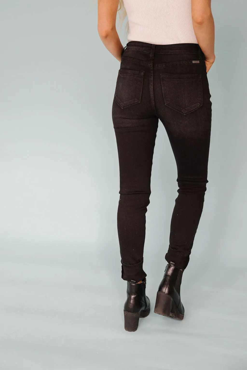 Manhattan Beach High Rise Button Fly Skinny